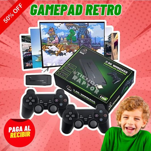 GAMEPAD RETRO (2 CONTROLES) - ¡Revivi la era dorada de los videojuegos!